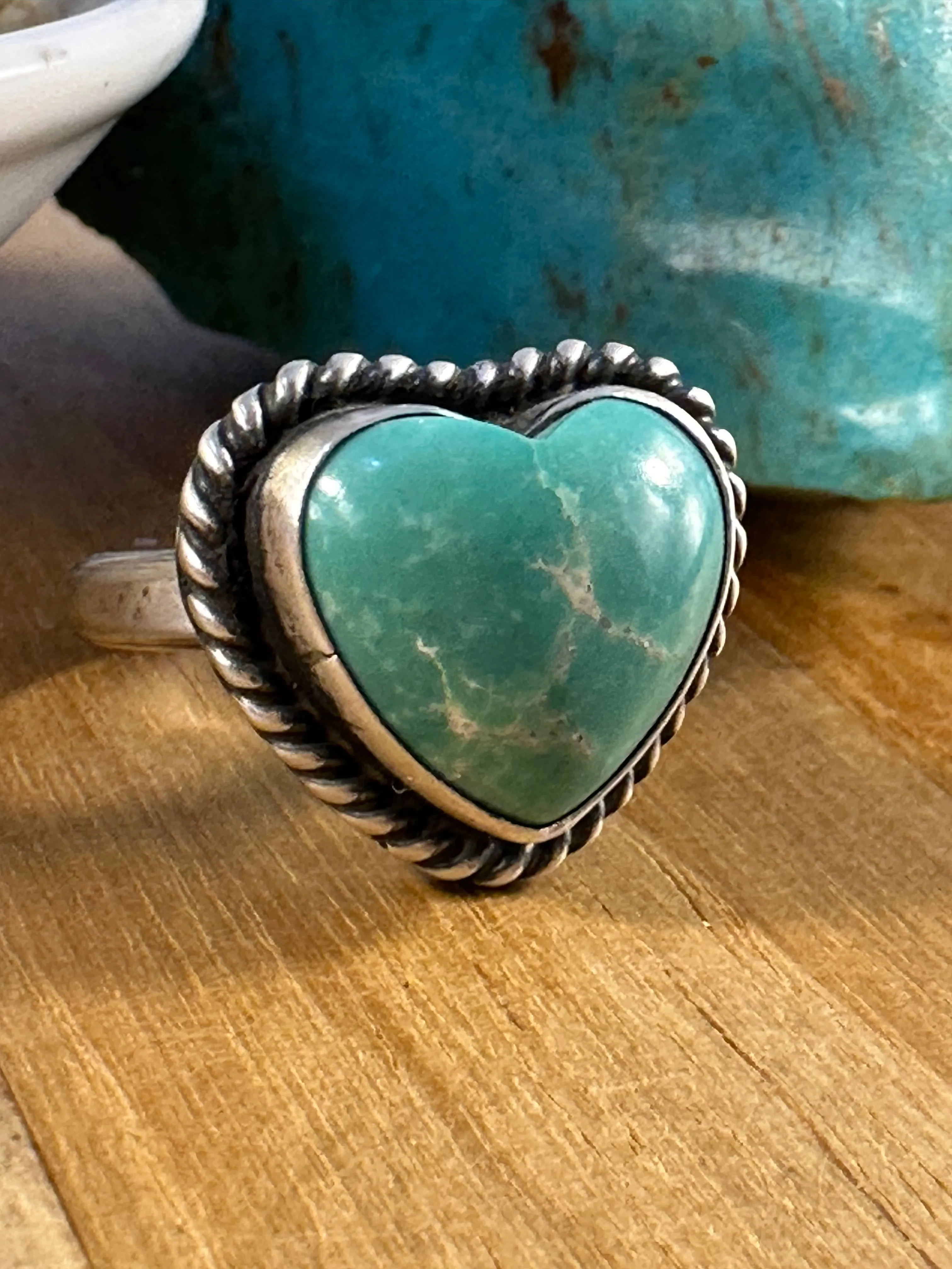 Turquoise Heart Rings