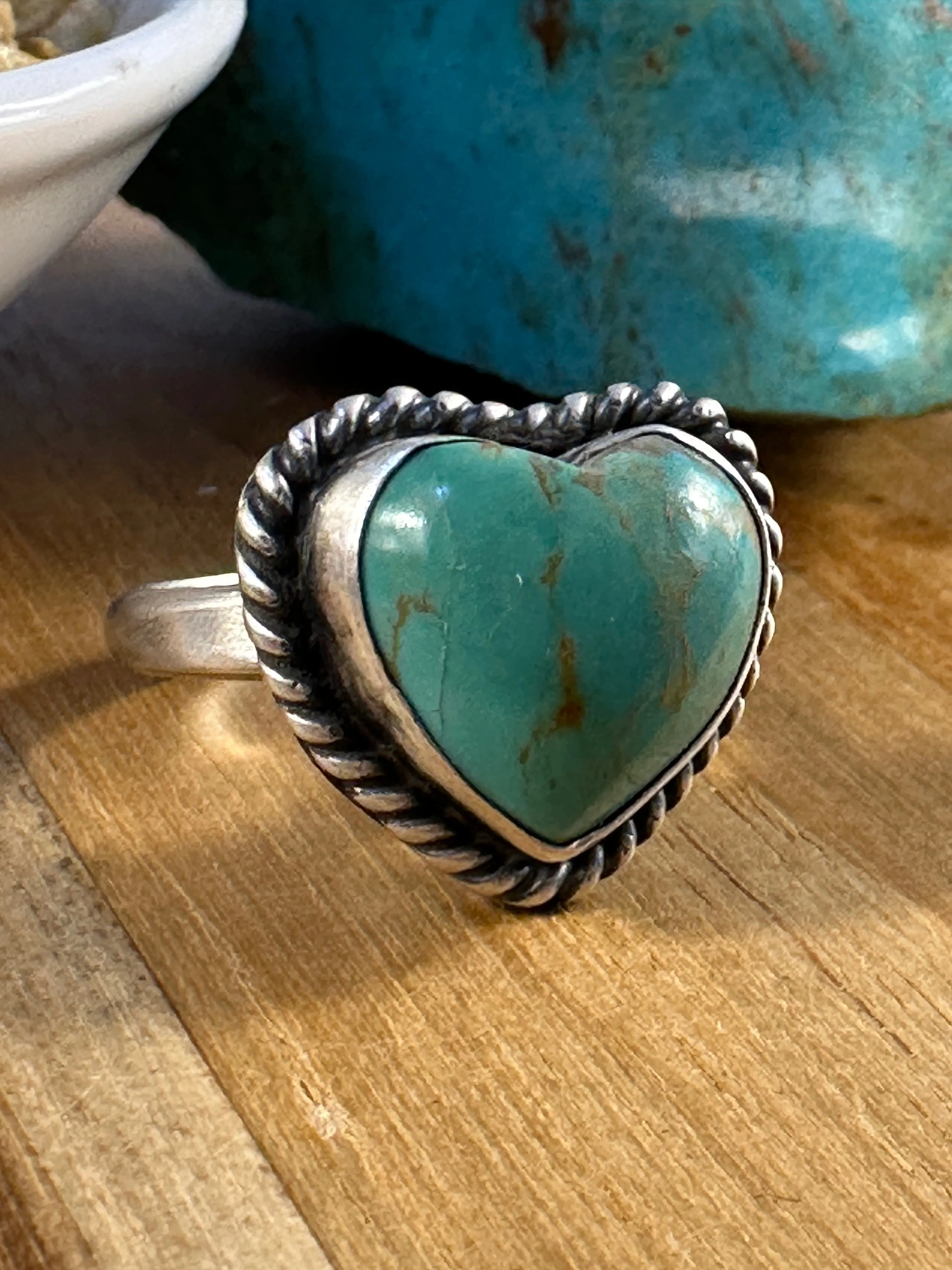 Turquoise Heart Rings