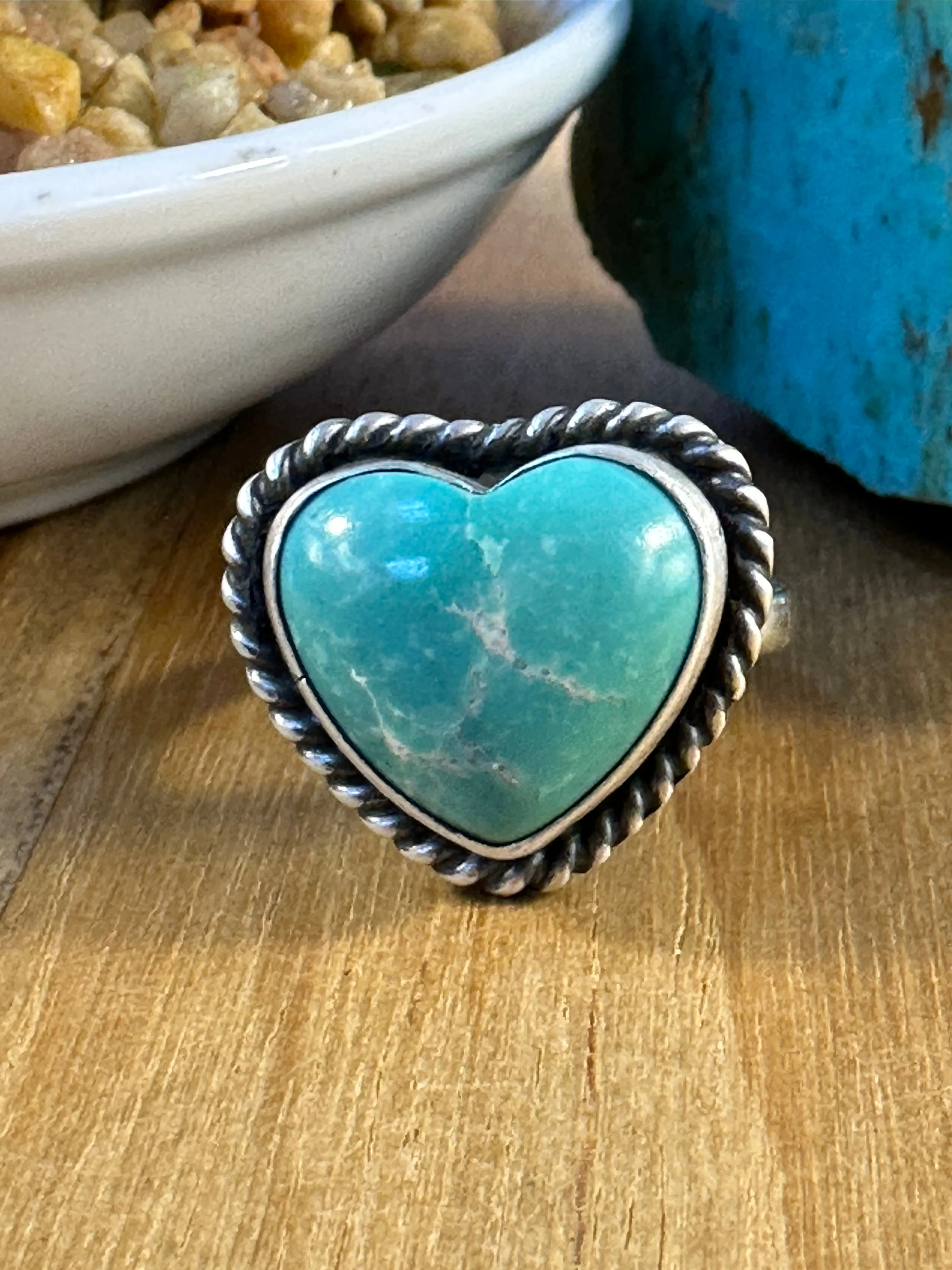 Turquoise Heart Rings