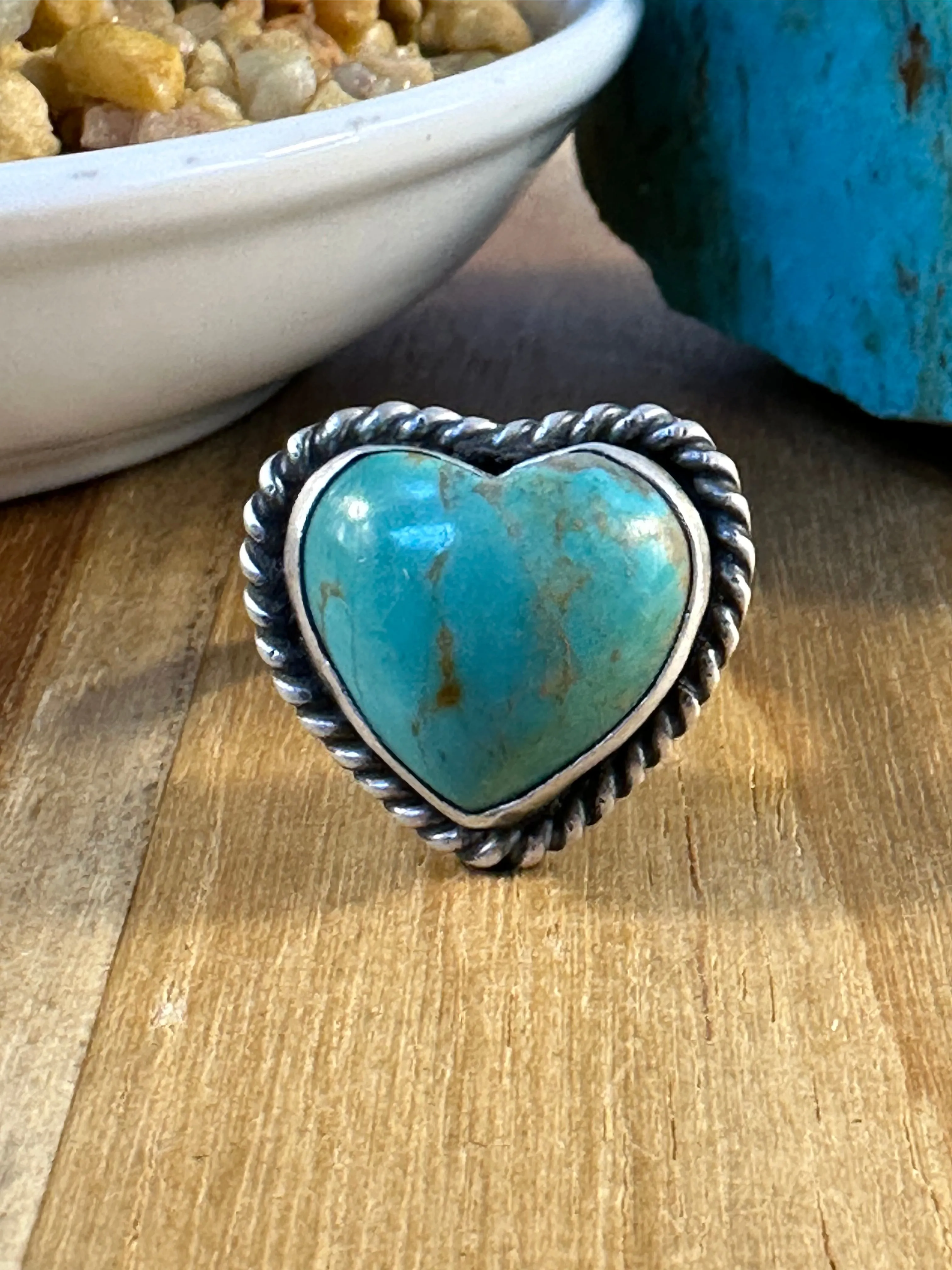 Turquoise Heart Rings