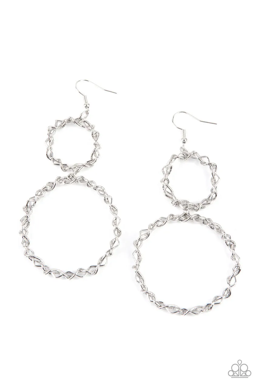 Twist of FABULOUS - Silver - Twisted Wire Ring Paparazzi Fishhook Earrings
