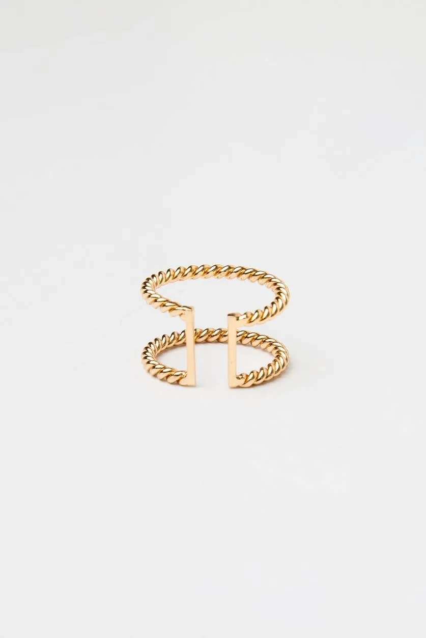 Twisted Aspen Double Ring