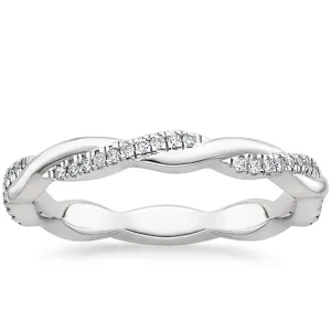 Twisted Diamond white gold wedding band