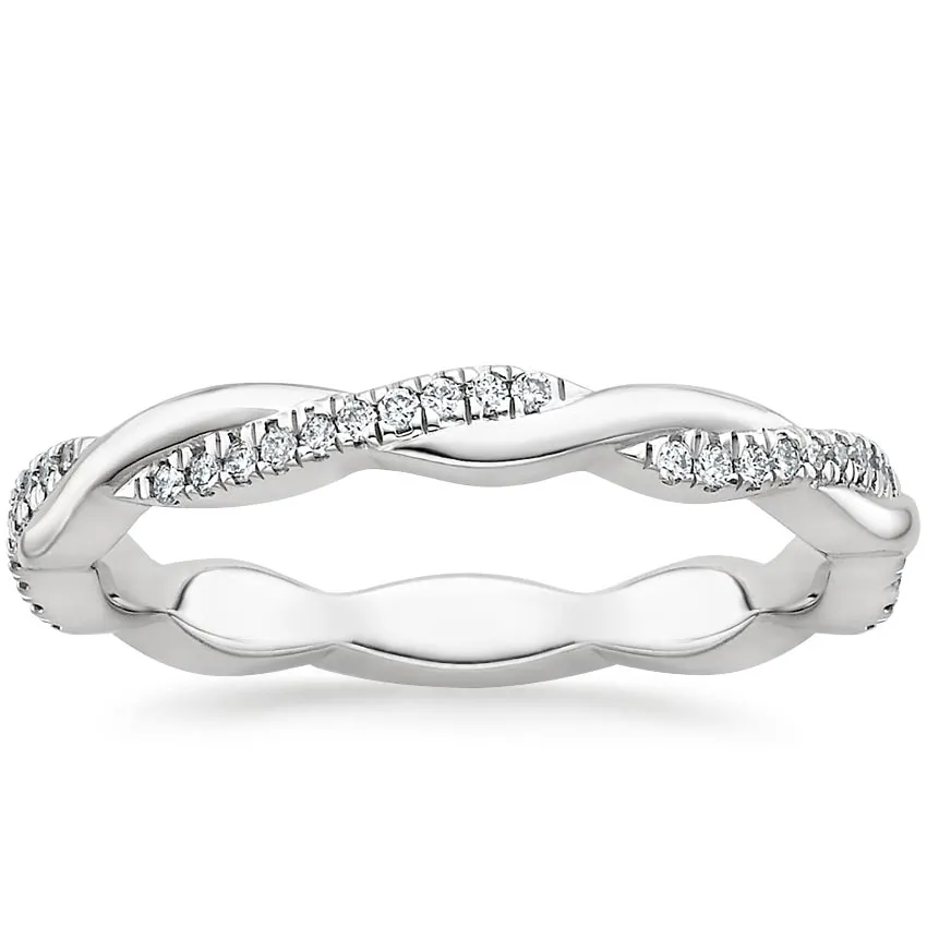 Twisted Diamond white gold wedding band