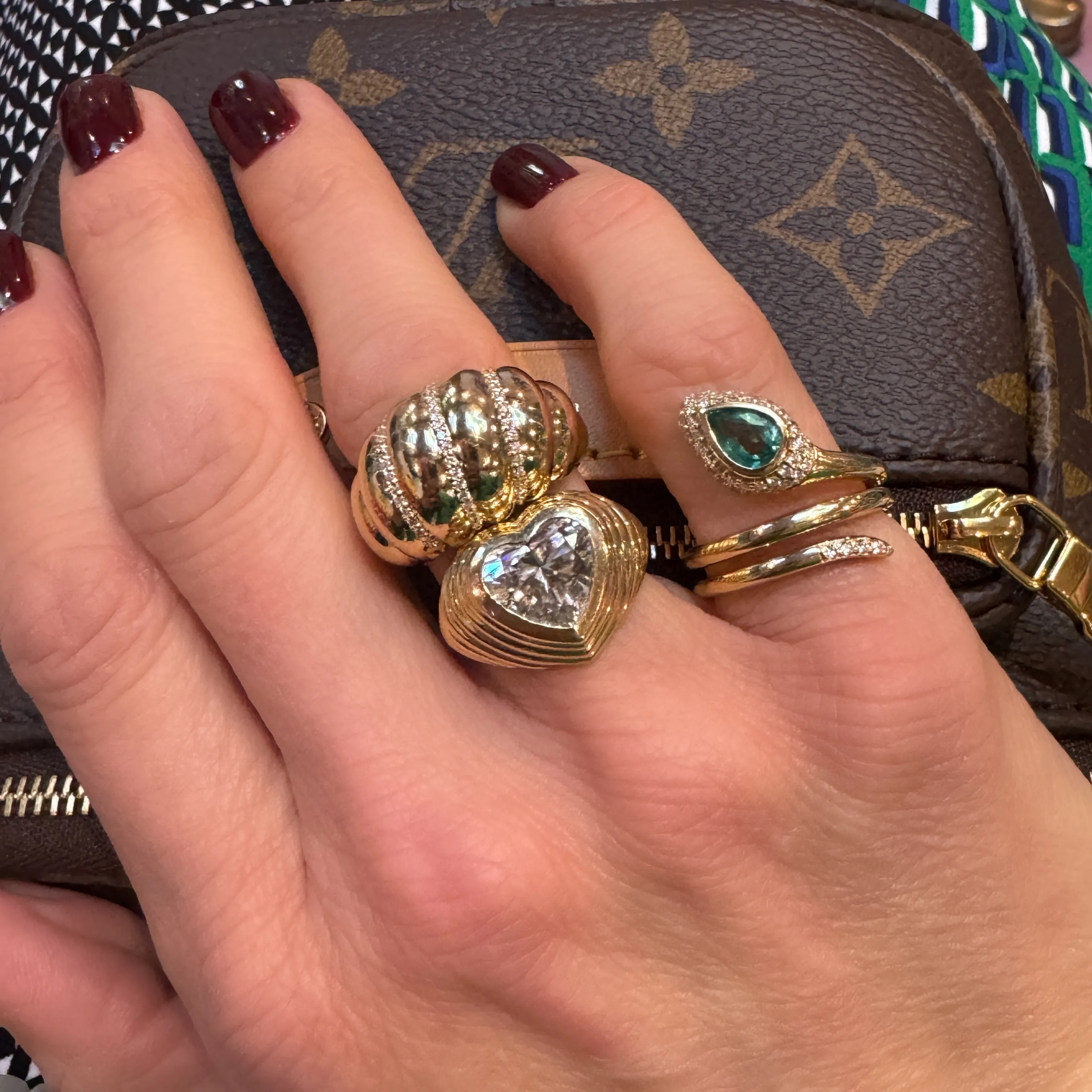 Twisted Gold & Diamond  Dome Ring