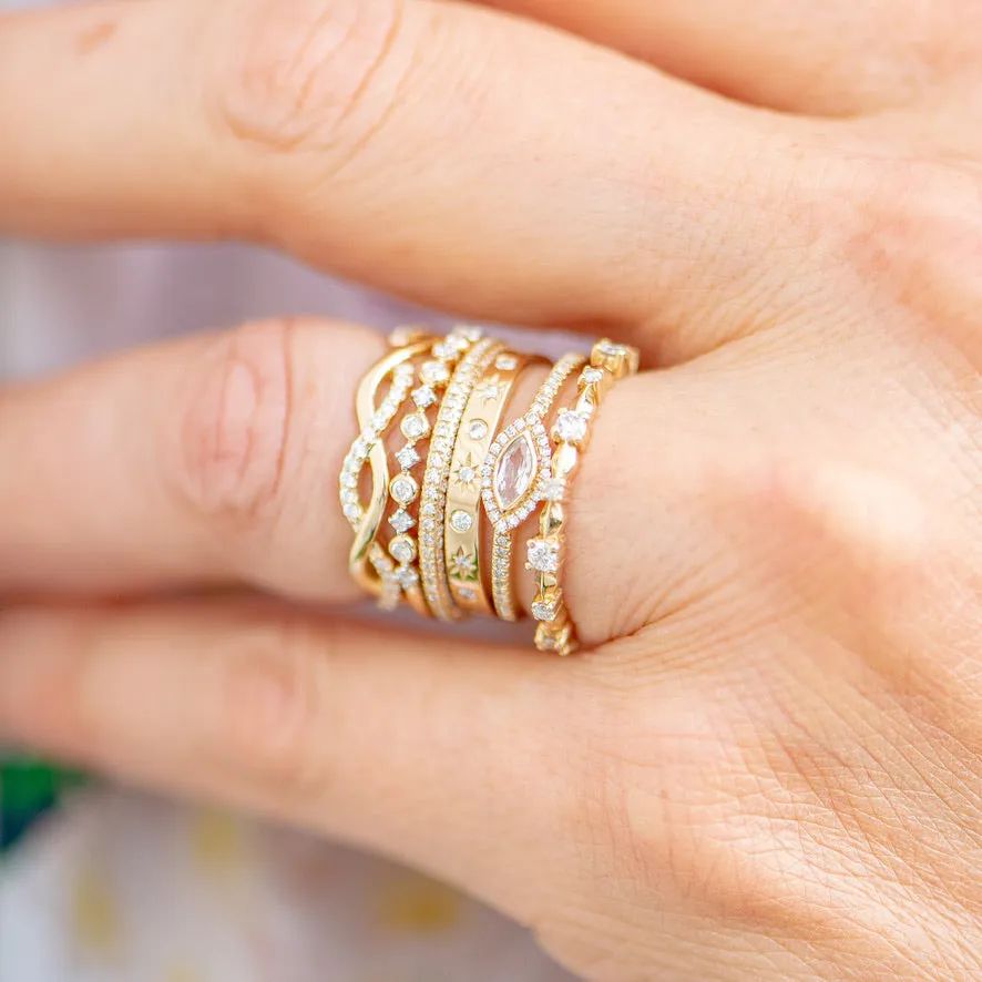 Twisted Half Diamond Band