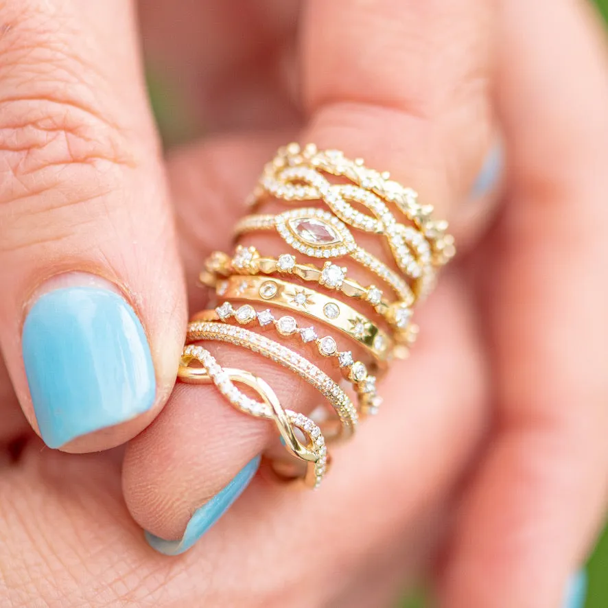 Twisted Half Diamond Band