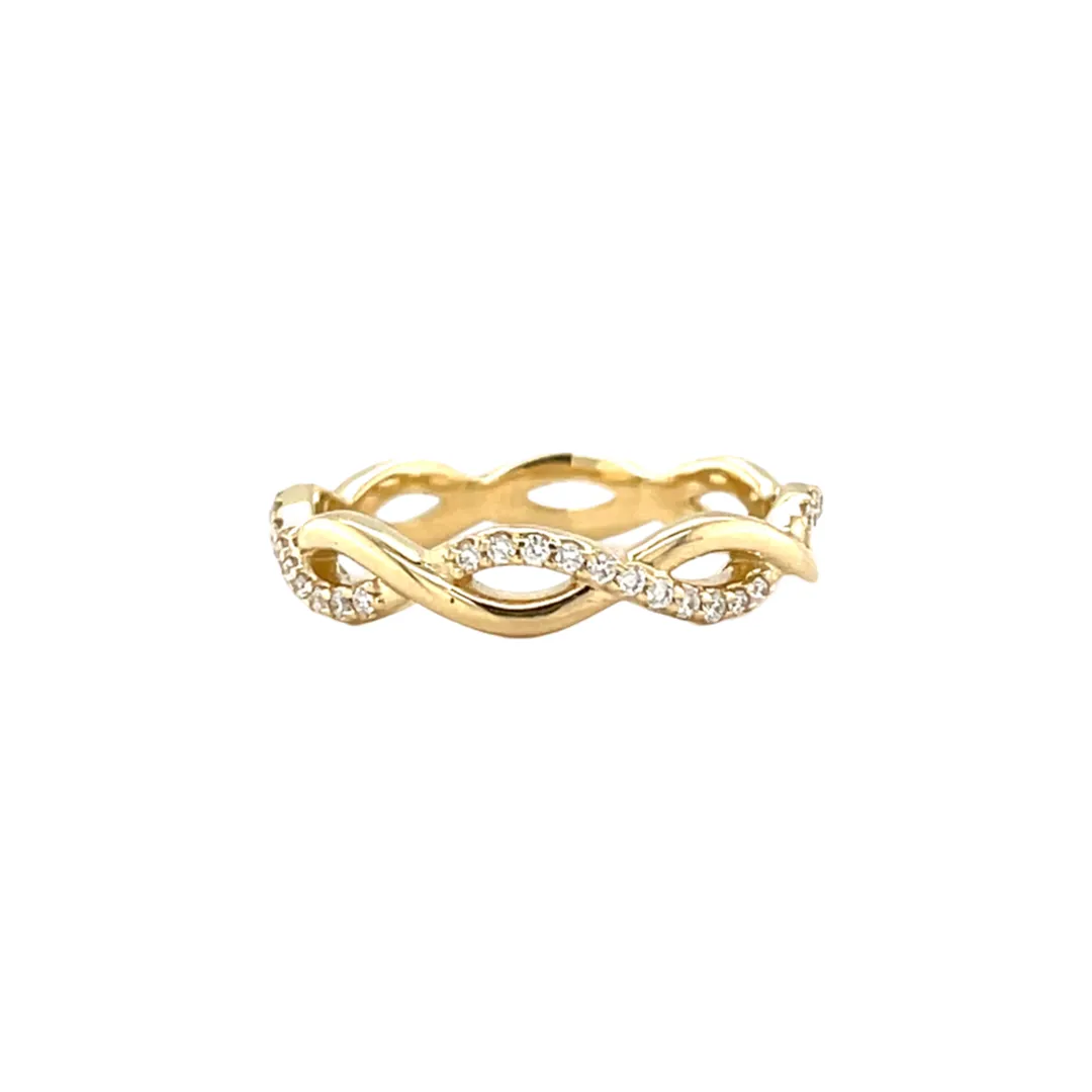 Twisted Half Diamond Band