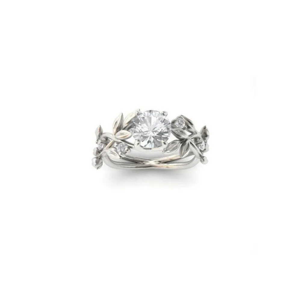 Twisted Leaf Engagement Ring