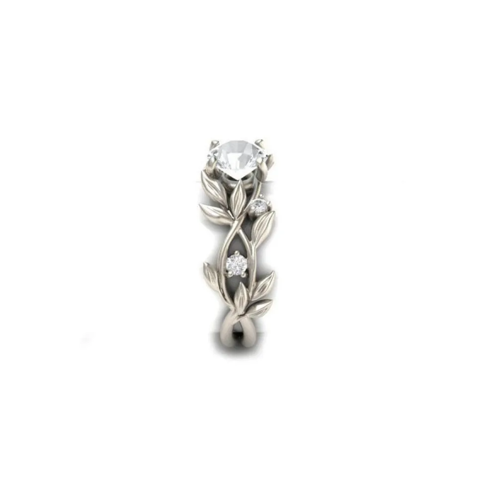 Twisted Leaf Engagement Ring