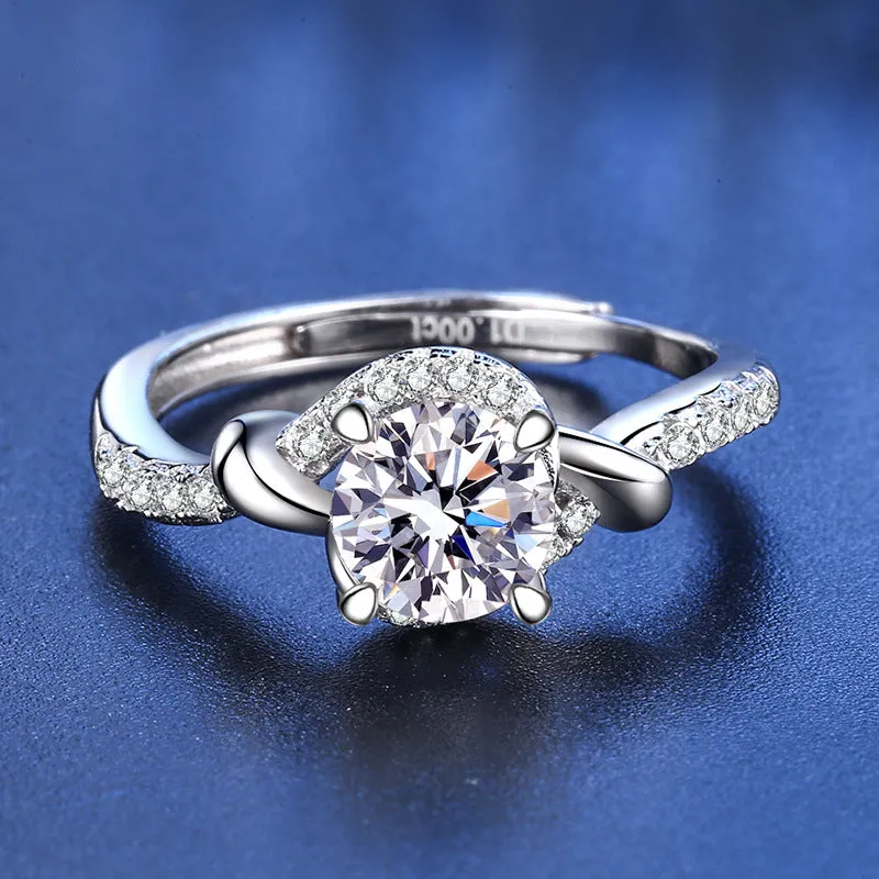 Twisted Moissanite Diamond Ring