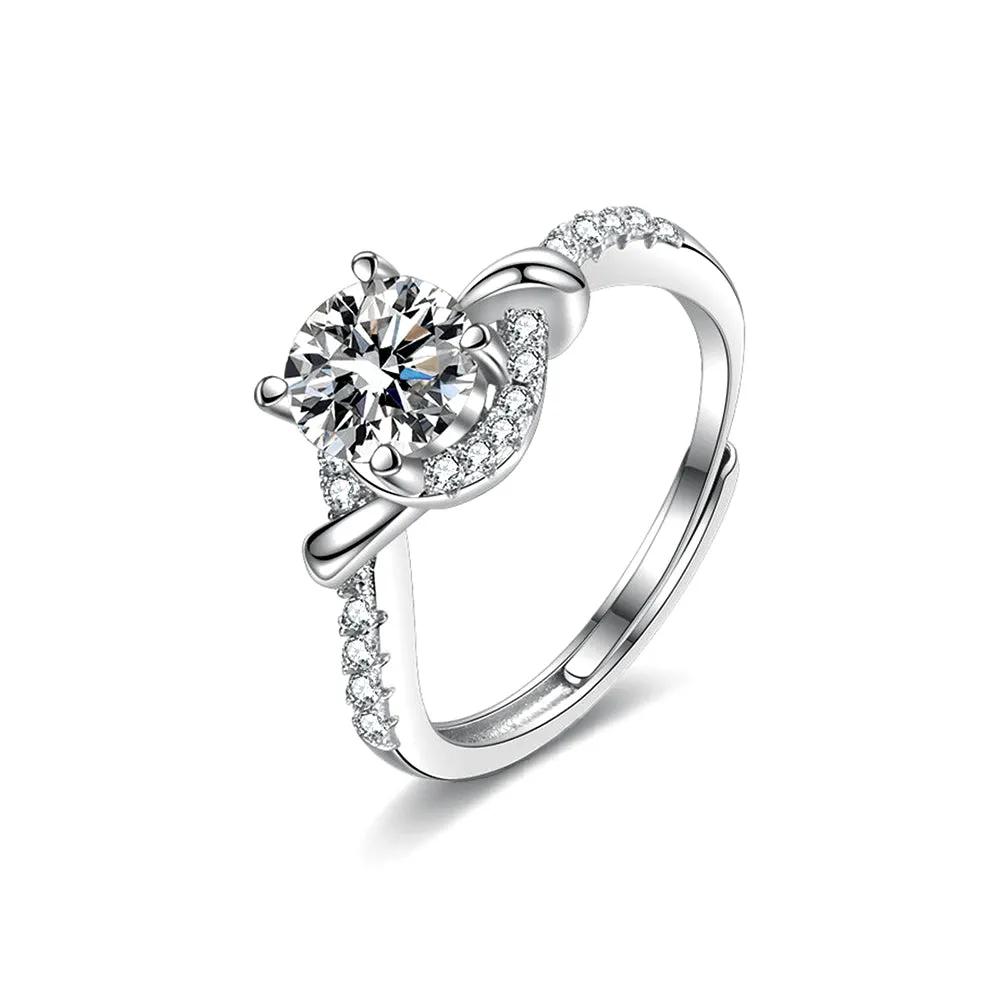 Twisted Moissanite Diamond Ring
