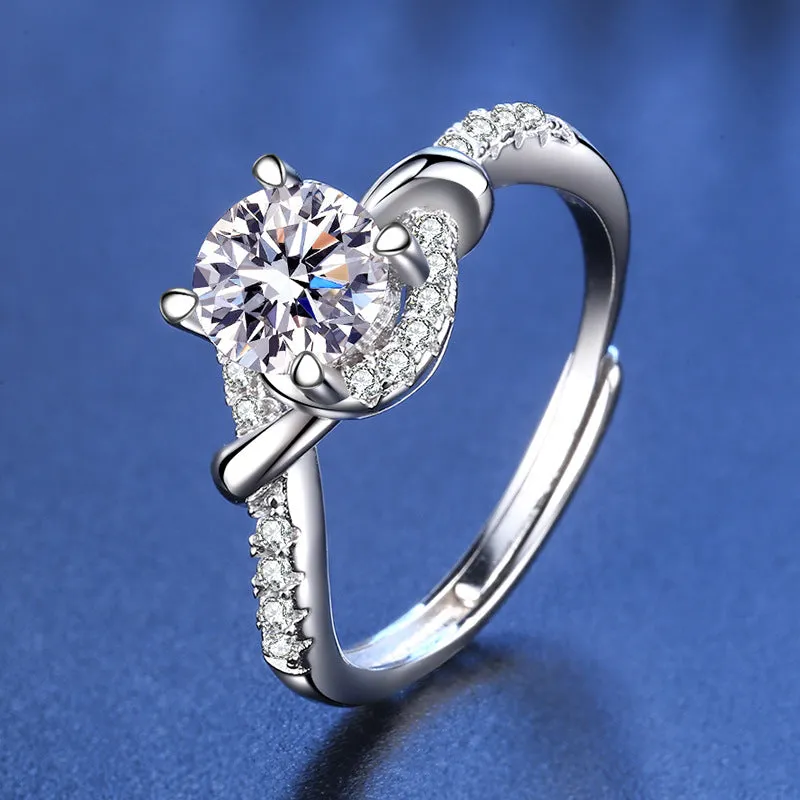 Twisted Moissanite Diamond Ring