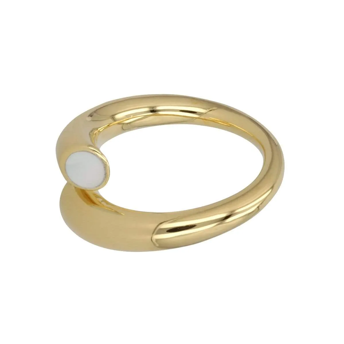 Twisted Ring with Mother Of Pearl in 14K Gold - Size 7