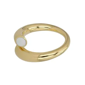 Twisted Ring with Mother Of Pearl in 14K Gold - Size 7