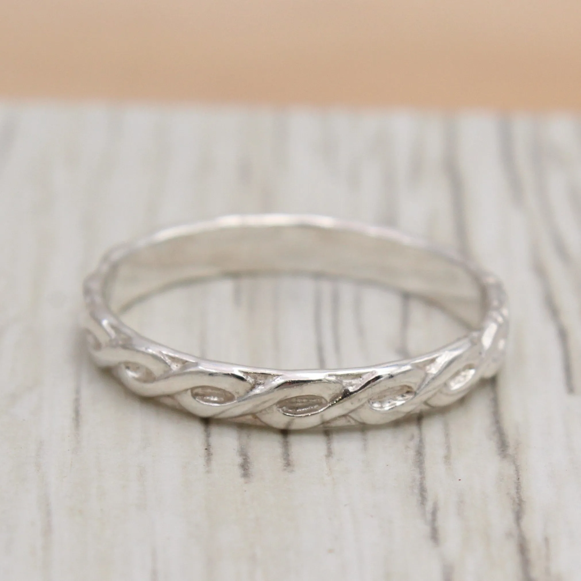 Twisted Silver Band Size 8 1/4