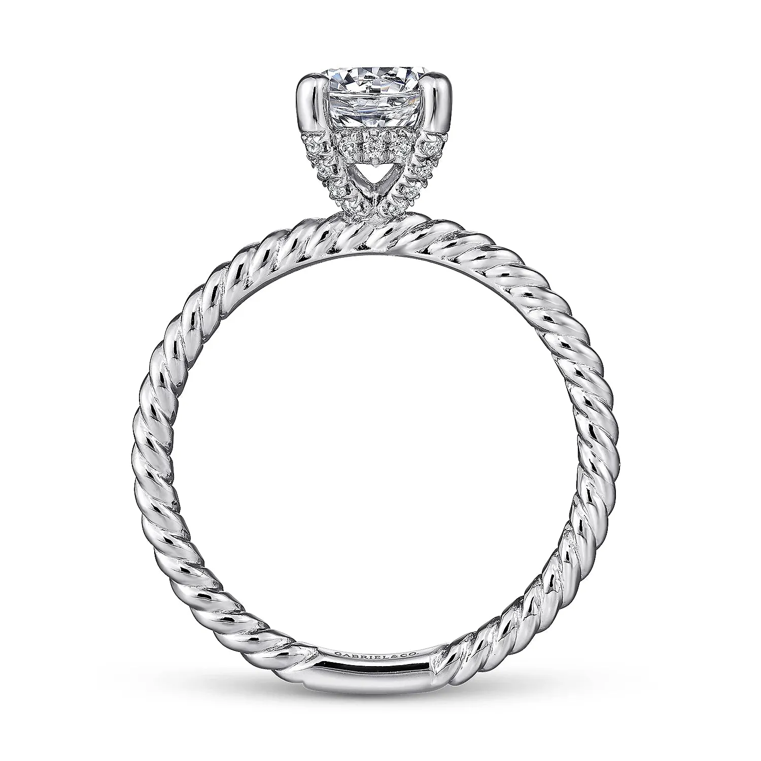 Twisted Solitaire Diamond Engagement Ring Mounting