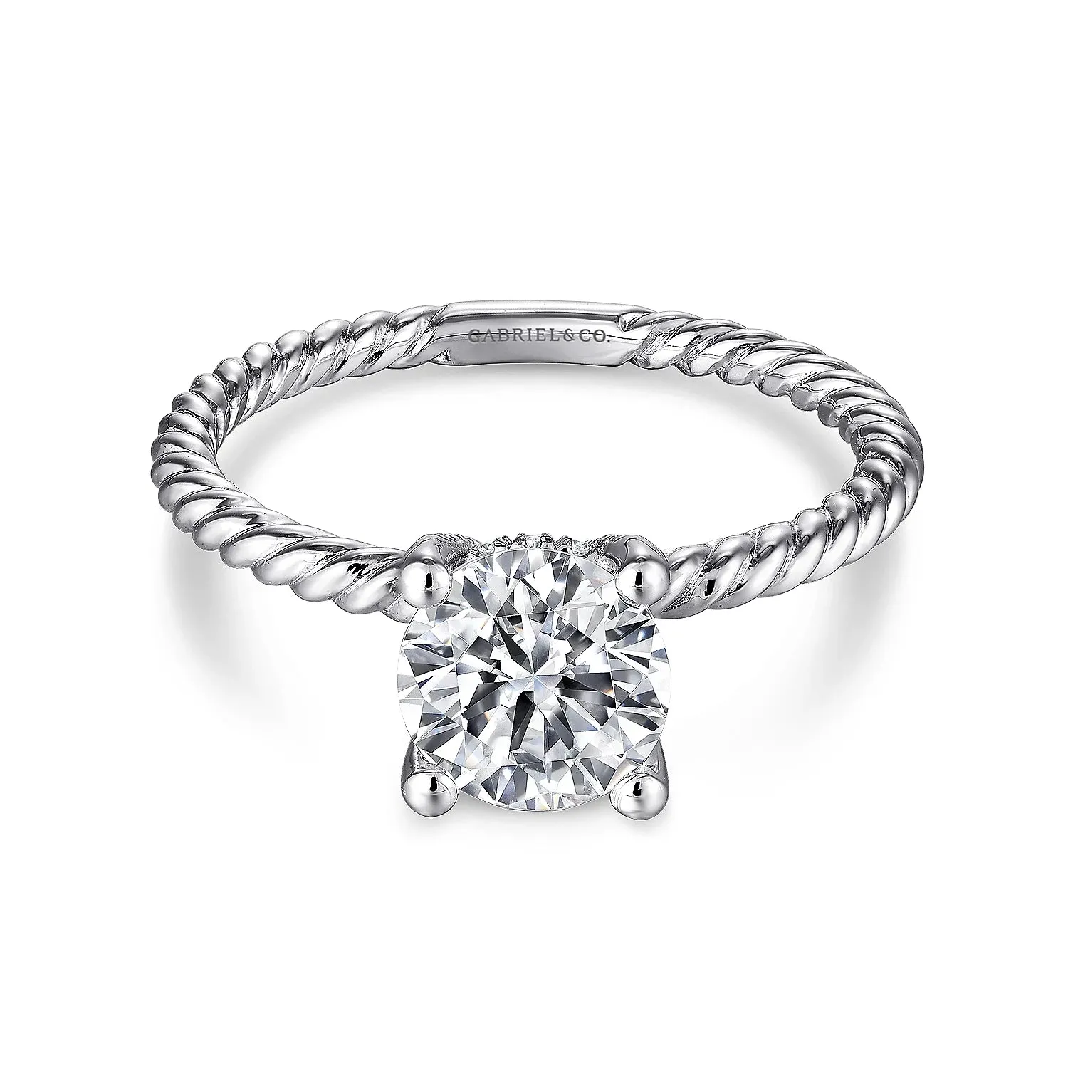 Twisted Solitaire Diamond Engagement Ring Mounting