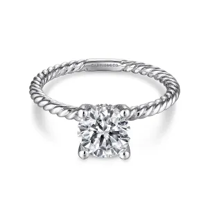 Twisted Solitaire Diamond Engagement Ring Mounting