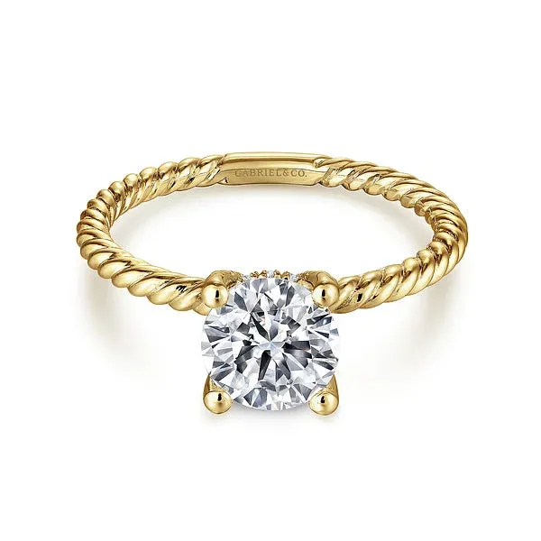 Twisted Solitaire Diamond Engagement Ring Mounting