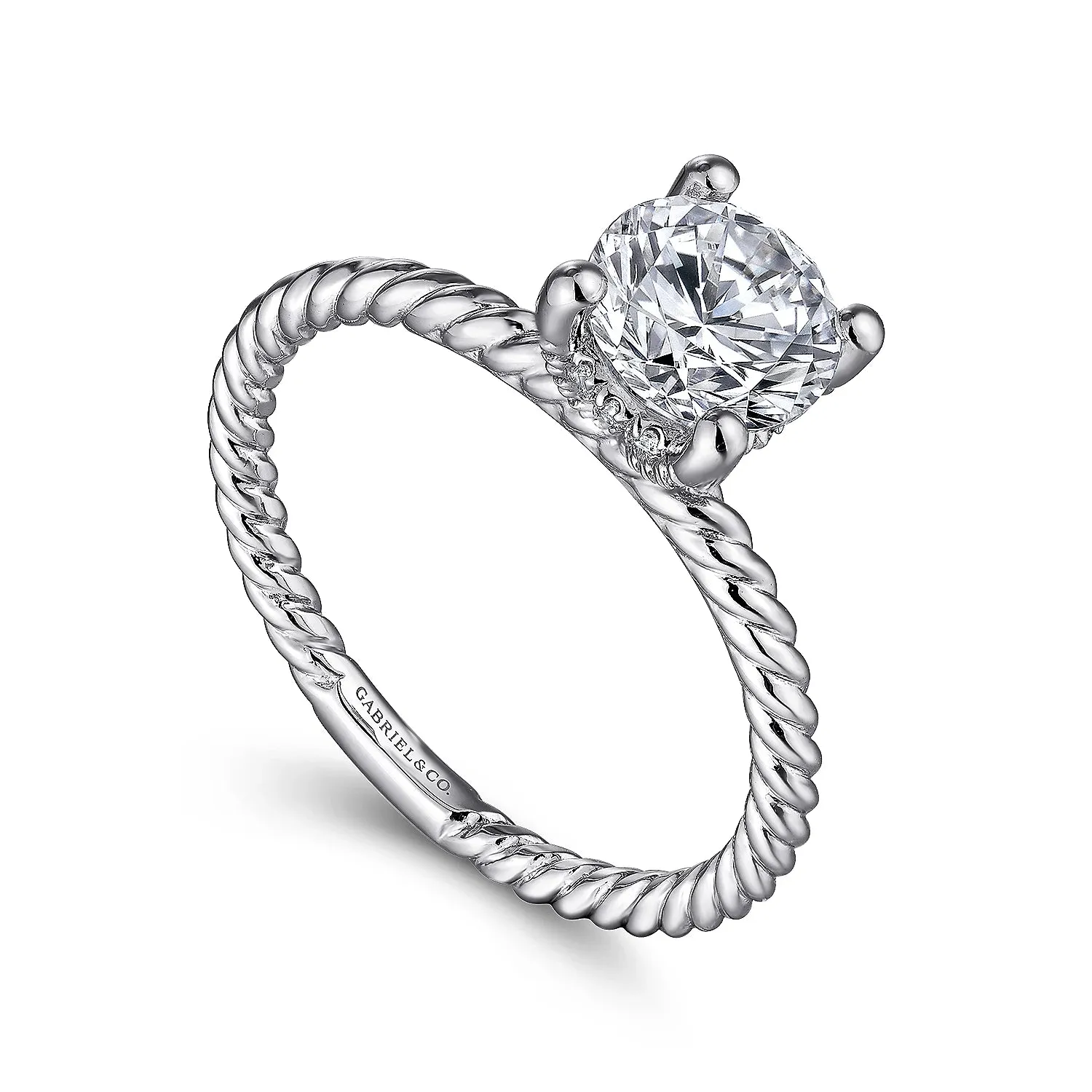 Twisted Solitaire Diamond Engagement Ring Mounting