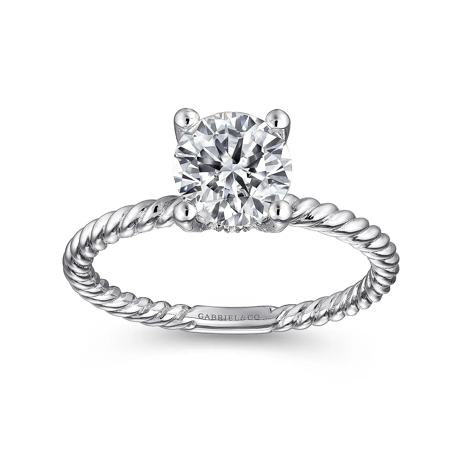 Twisted Solitaire Diamond Engagement Ring Mounting