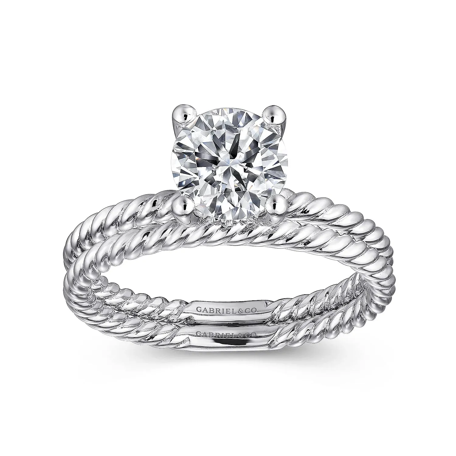 Twisted Solitaire Diamond Engagement Ring Mounting