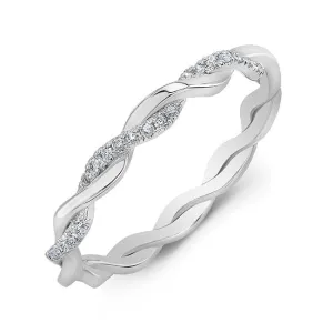 Twisted Style Diamond Wedding Band