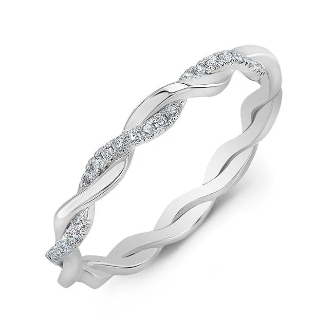Twisted Style Diamond Wedding Band