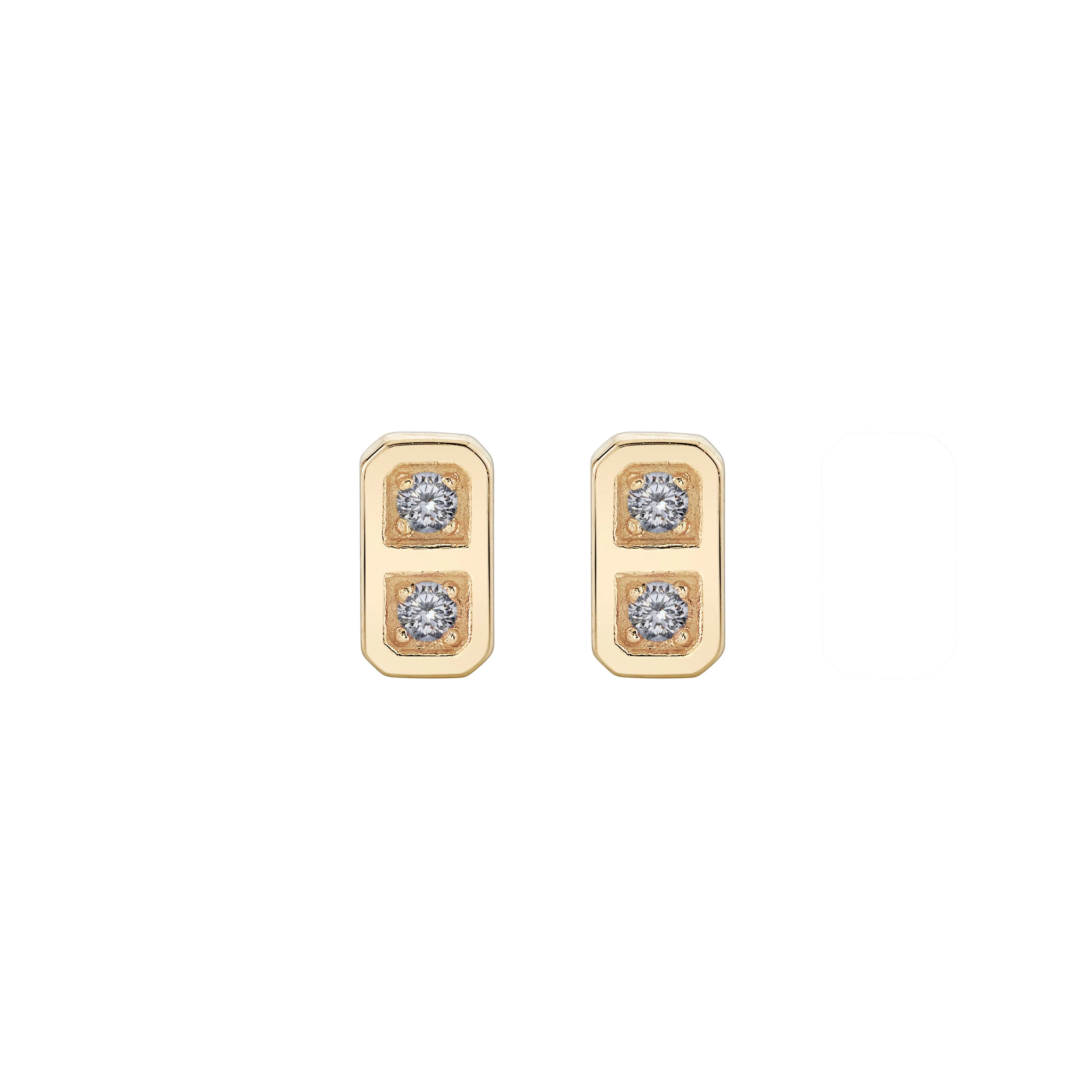 Two Birthstone Tablet Studs