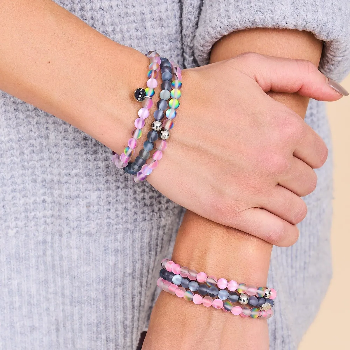 Unicorn Purple | Silver | Mermaid Glass Bead Bracelet