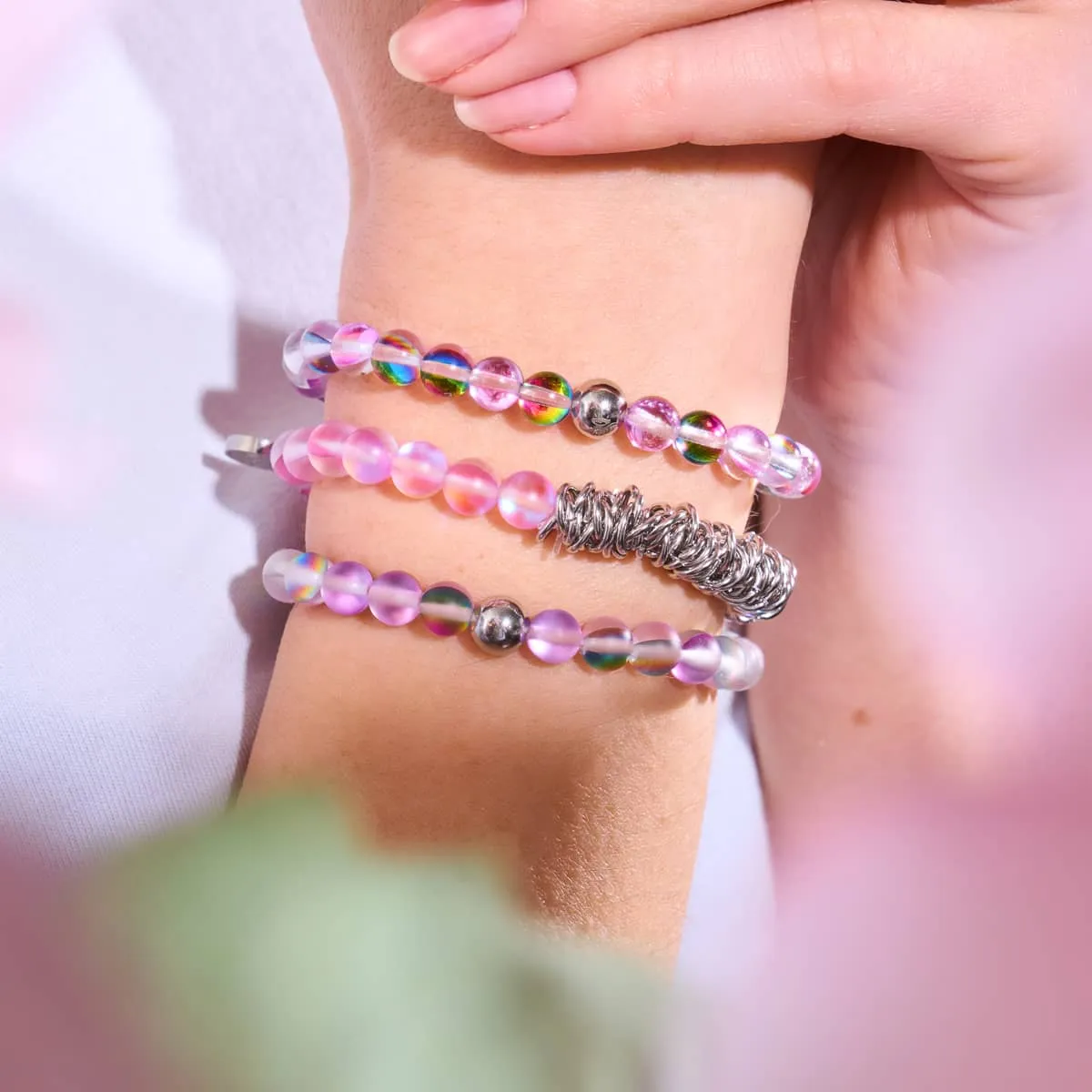 Unicorn Purple | Silver | Mermaid Glass Bead Bracelet