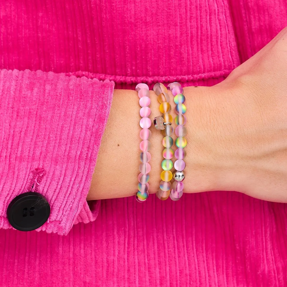Unicorn Purple | Silver | Mermaid Glass Bead Bracelet