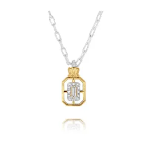 Vahan Sterling Silver and 14k Gold Diamond Pendant Necklace – 70952D/18