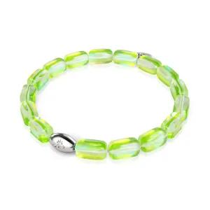 Verdant Moon | .925 Sterling Silver | Galaxy Glass Pebble Bracelet