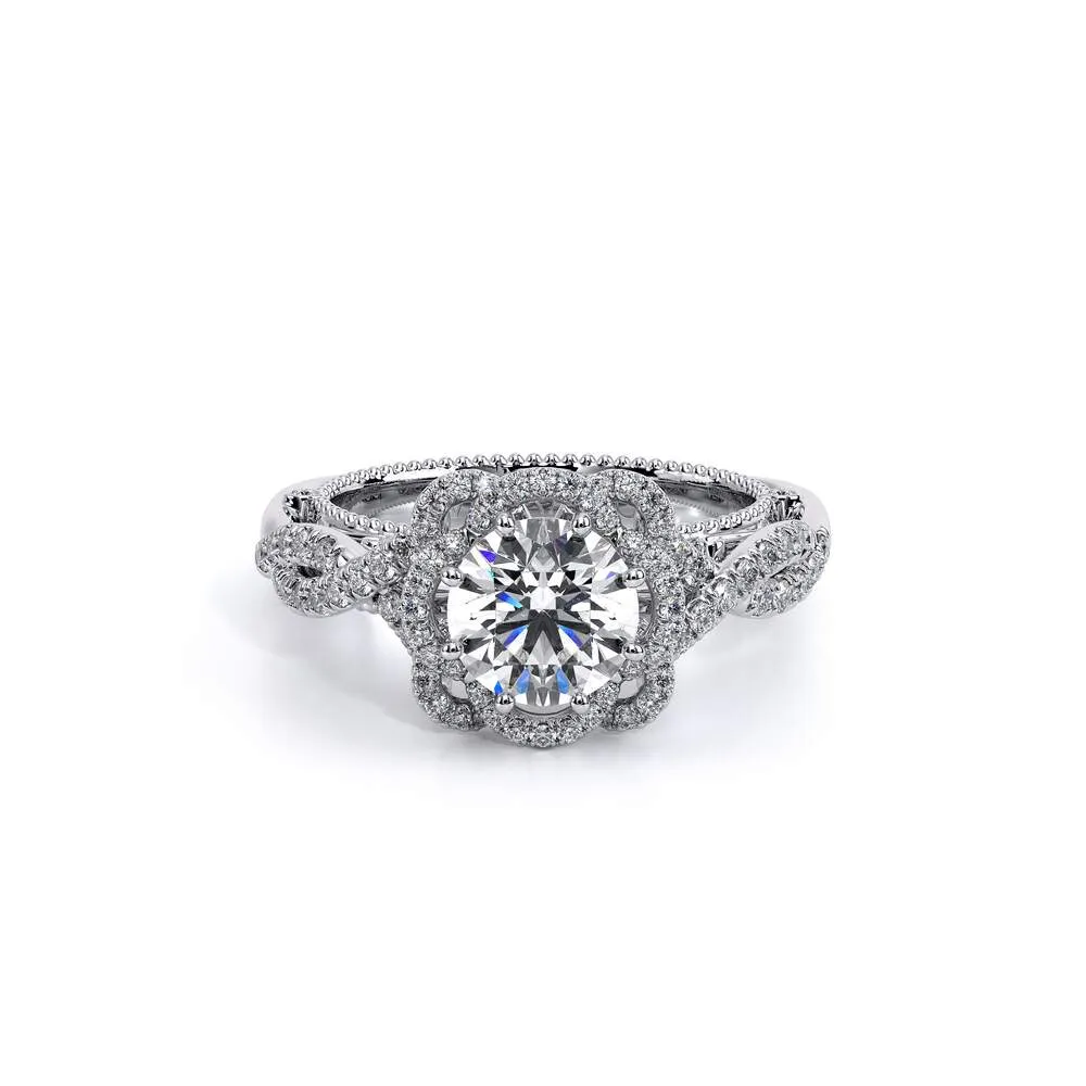 Verragio 18K White Gold Twisted Shank Petal-like Center Diamond Engagement Ring VENETIAN-5051R