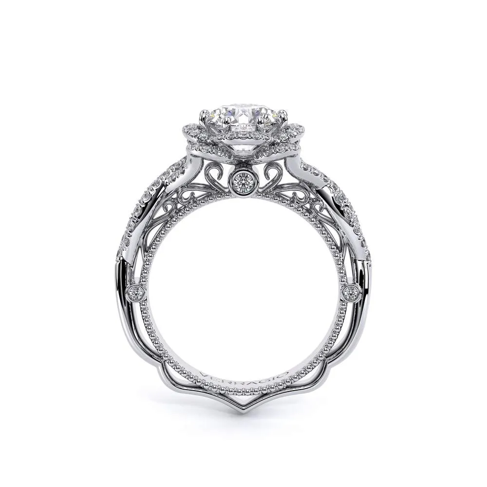 Verragio 18K White Gold Twisted Shank Petal-like Center Diamond Engagement Ring VENETIAN-5051R