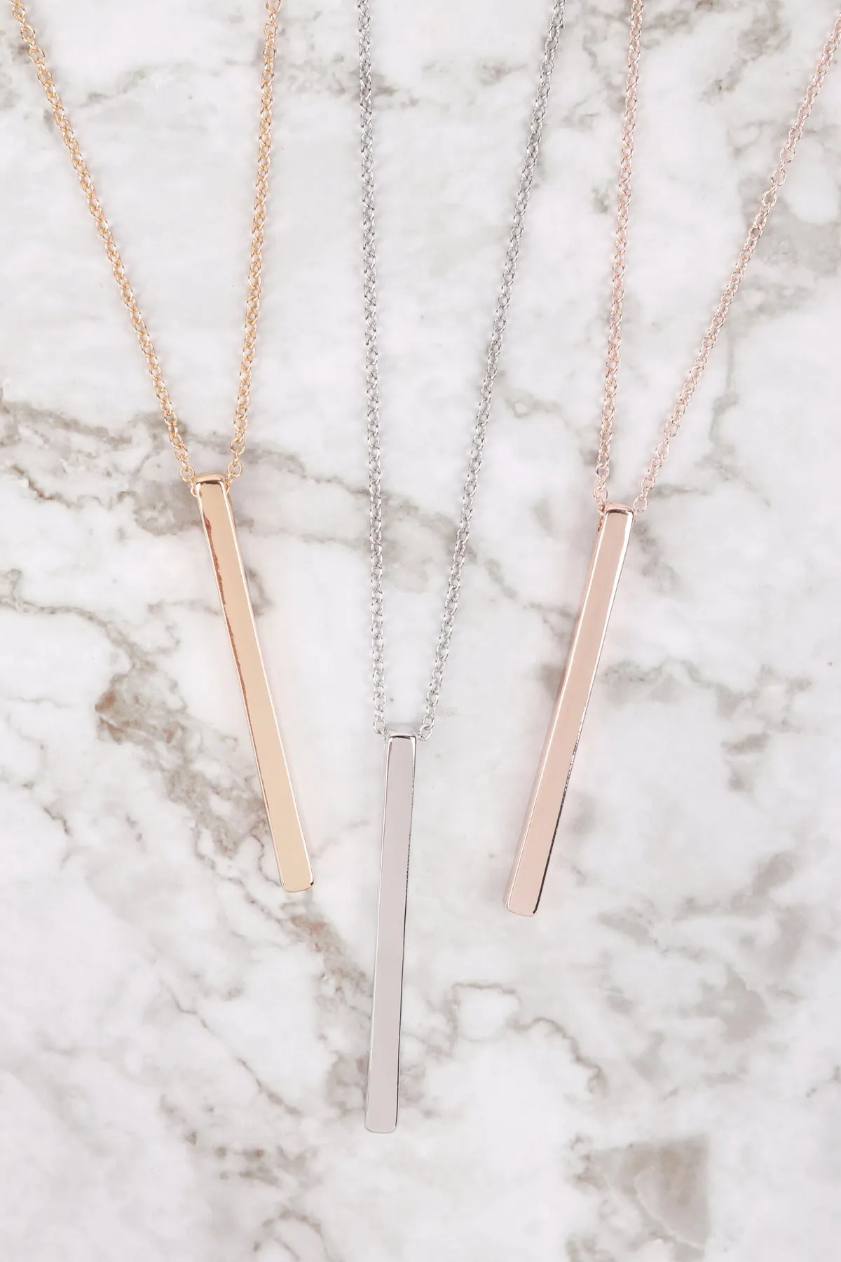 VERTICAL BAR PENDANT LONG NECKLACE