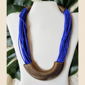 Vintage - Blue Beaded Necklace