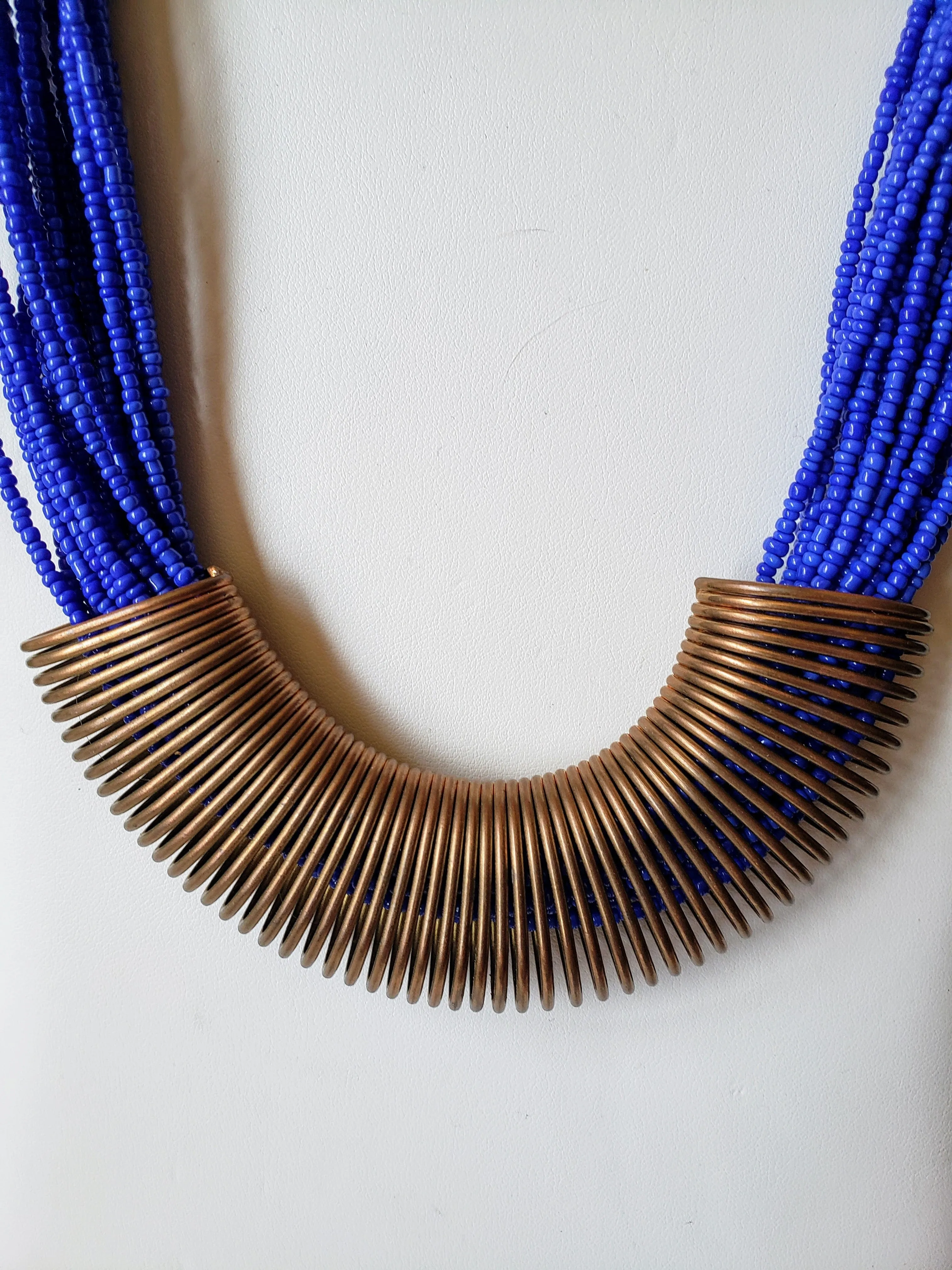 Vintage - Blue Beaded Necklace
