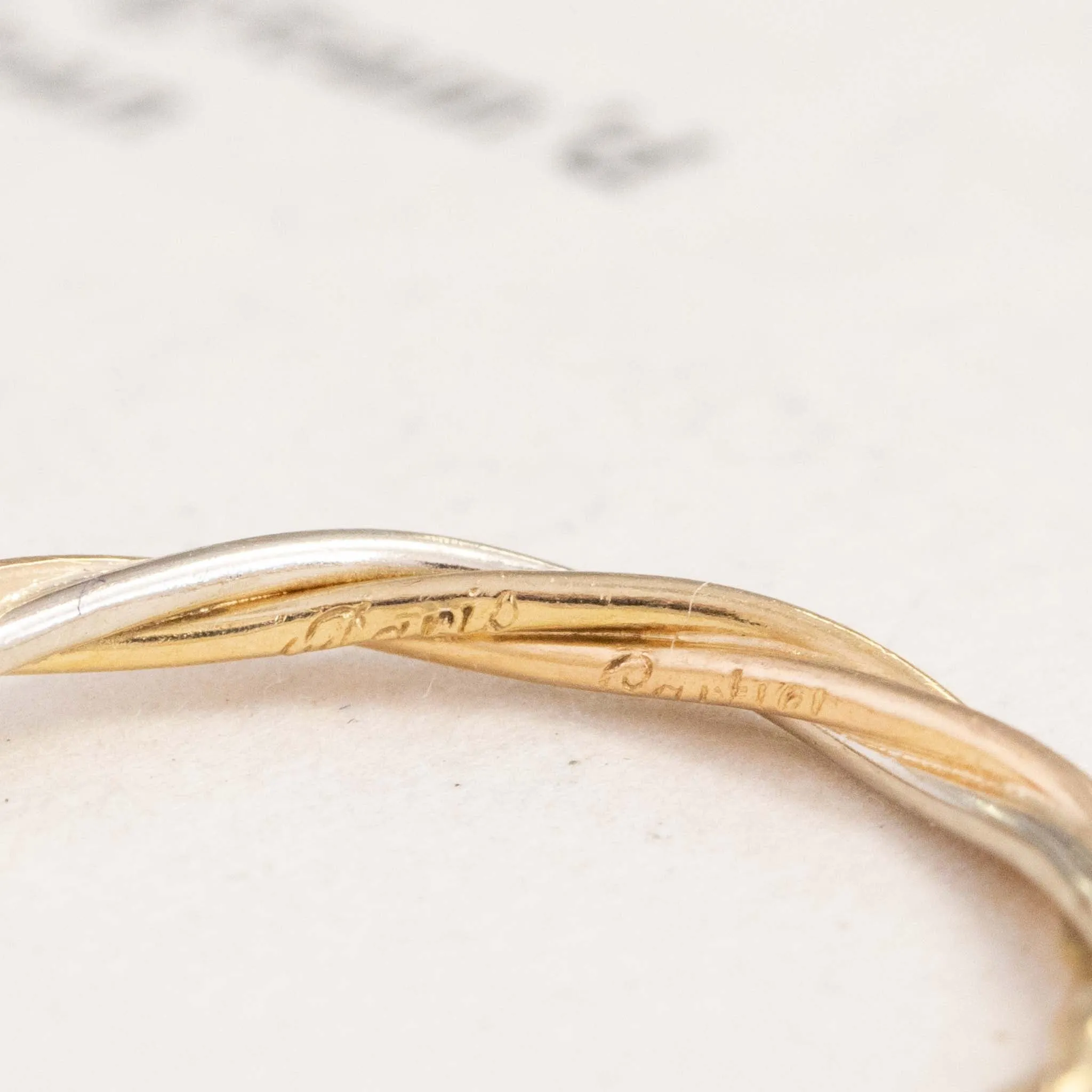 Vintage Diamond & Ruby Triple-Tone Stacker Bands by Cartier