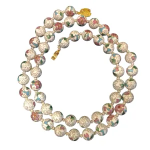 Vintage Pastel Cloisonne Beaded Necklace