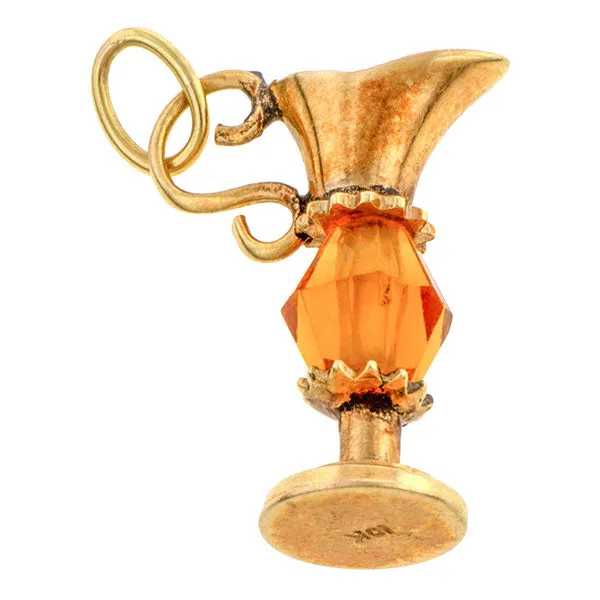 Vintage Yellow Stone Pitcher Charm