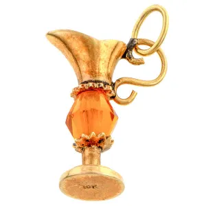 Vintage Yellow Stone Pitcher Charm