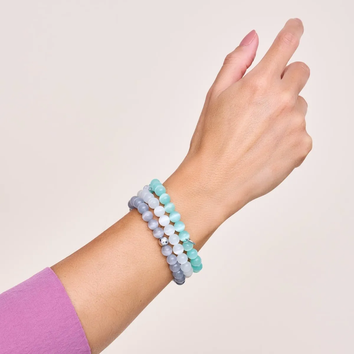 White | .925 Sterling Silver | Cheshire Glass Bracelet