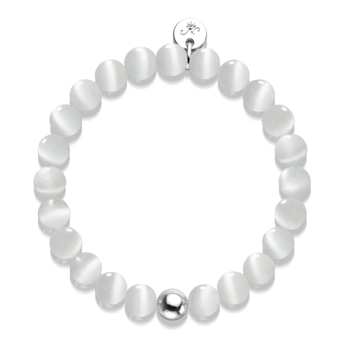 White | .925 Sterling Silver | Cheshire Glass Bracelet