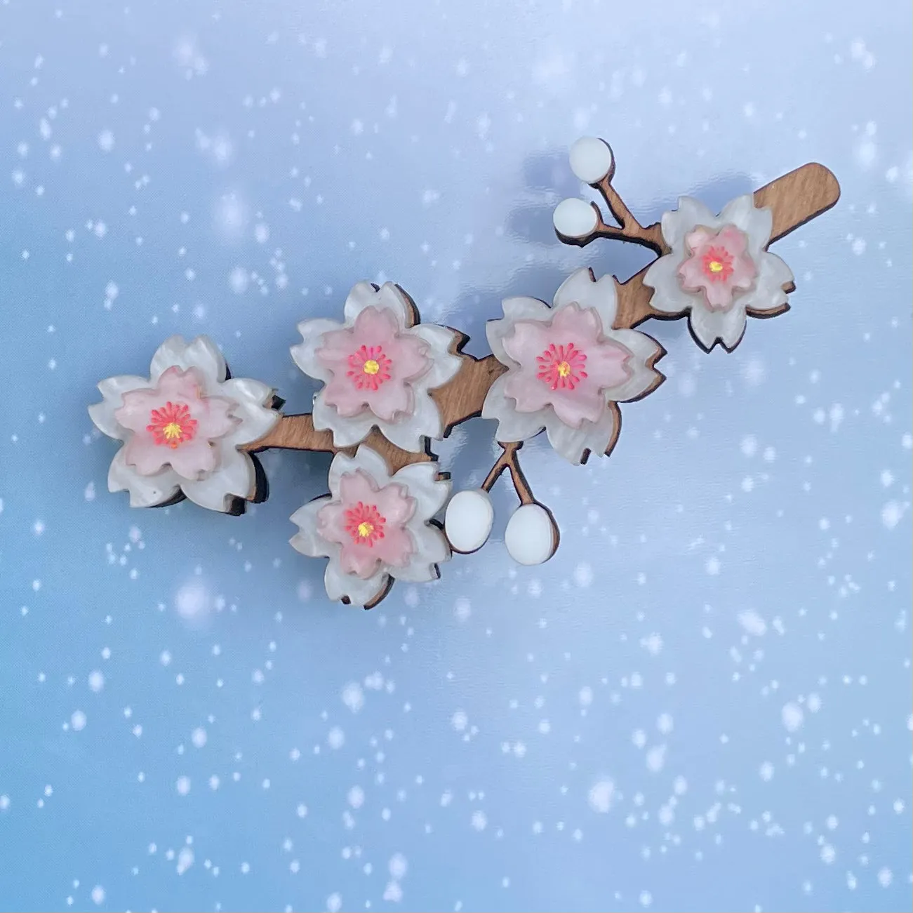 White Cherry Blossom - Brooch