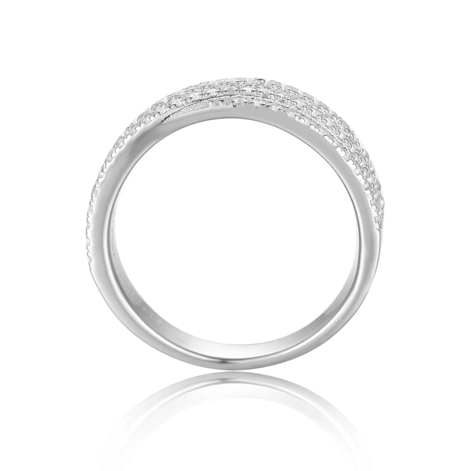 White Topaz Twisted Band Engagement Ring