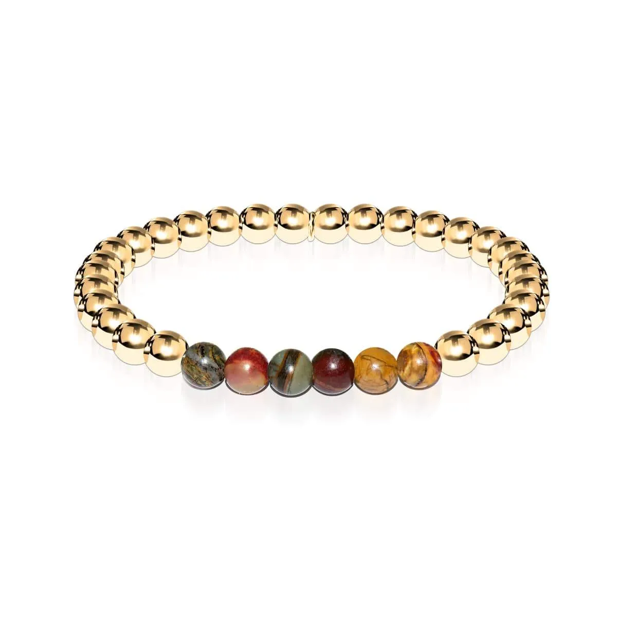 Wild | 18k Gold | Red Picasso Jasper | Gemstone Expression Bracelet
