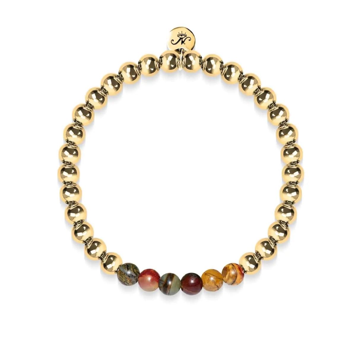 Wild | 18k Gold | Red Picasso Jasper | Gemstone Expression Bracelet